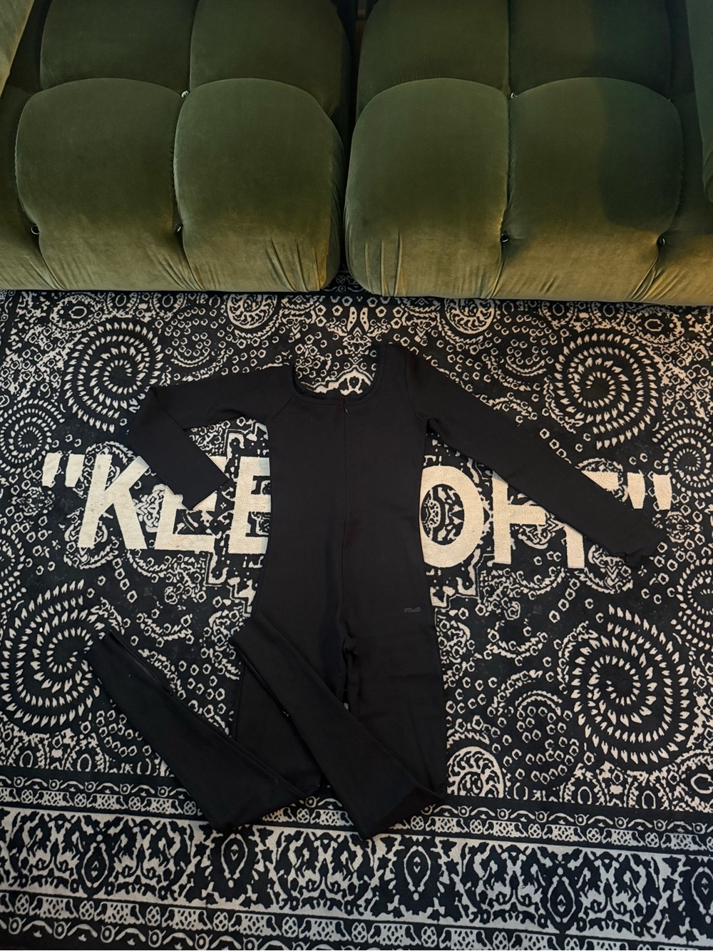 Original Matte Brand Black Long-Sleeve Full-Length Jumpsuit